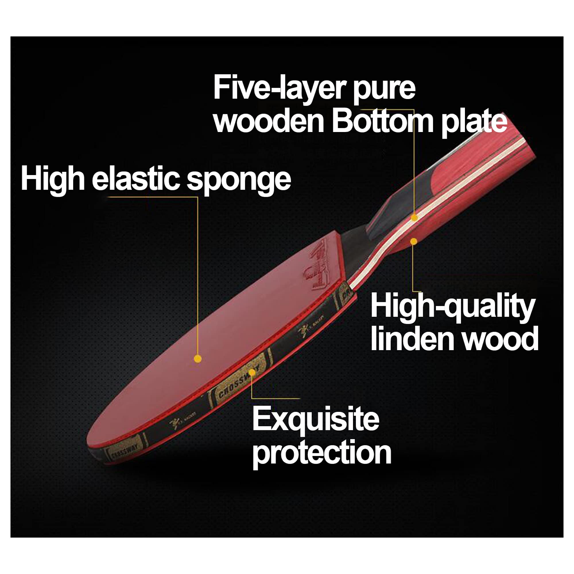 Racchetta da Ping Pong, Racchetta Professionale(Short Handle)