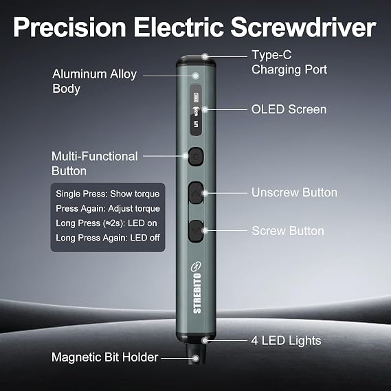 STREBITO Electric Screwdriver Set, 67 in 1 Electric Precision Screwdriver