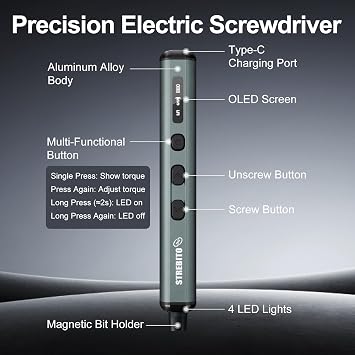 STREBITO Electric Screwdriver Set, 67 in 1 Electric Precision Screwdriver