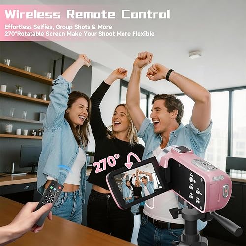 Miniatura 6 de Videocámara, Grabadora de Video Digital 4K 56MP 18X Zoom 3" Pantalla Táctil con Rotación de 270° Visión Nocturna IR, Cámara para Vlogs WiFi