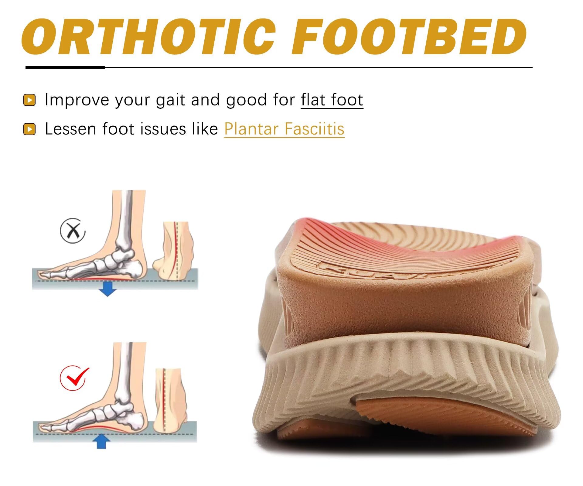 KuaiLu Sandales Randonnée Femmes Sport et d'extérieur Confortable Orthopedique Soutien Voûte Plantaire Sandale Réglables été Léger Antidérapante Sandales