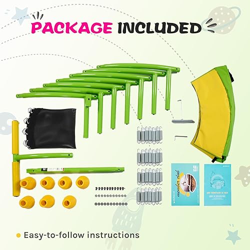 Miniatura 7 de SkyBound Trampolín infantil para interiores con asa, mini trampolín de 36 pulgadas para niños, cama elástica para niños pequeños con asa, marco de