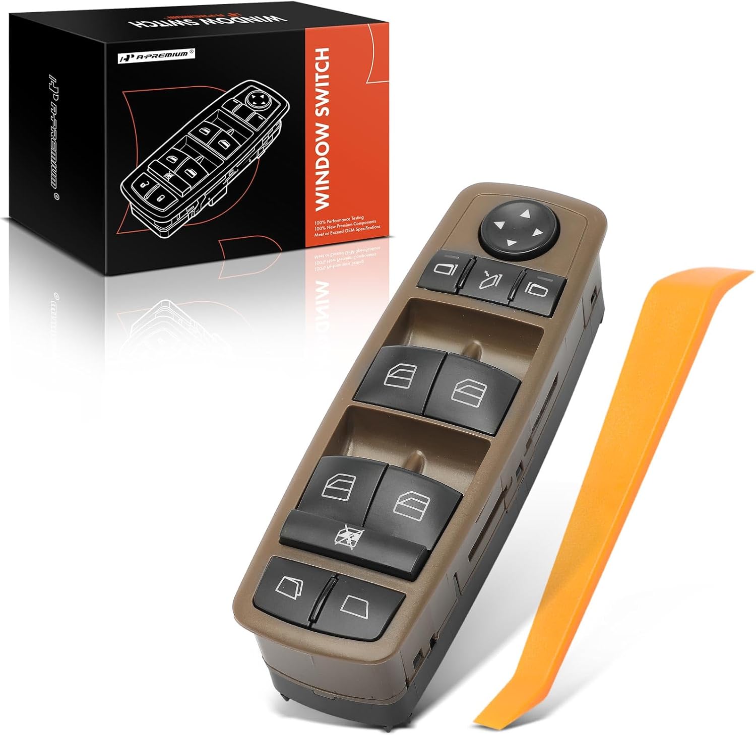 A-Premium Master Power Window Switch Compatible with Mercedes-Benz W164 W251 Series GL320, GL350, GL450, GL550, R320, R350, R500, R63 AMG, Front Left Driver Side, Replace# 2518300390