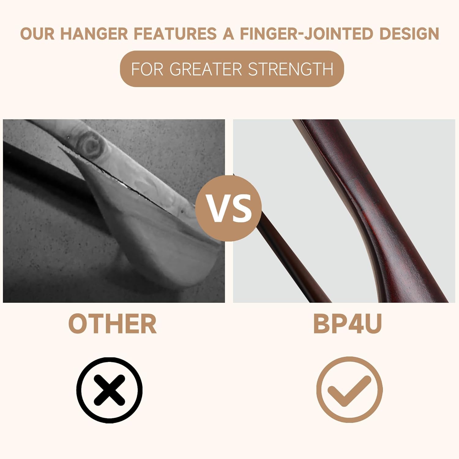 Wide Shoulder Wooden Hangers, Non-Slip Suit Hangers with Locking Bar, 2-Pack Wood Hangers with Flat-Head Hook for Suits, Jackets, Coats, Shirts, Outerwear and Heavy Clothes (Dark Cherry)