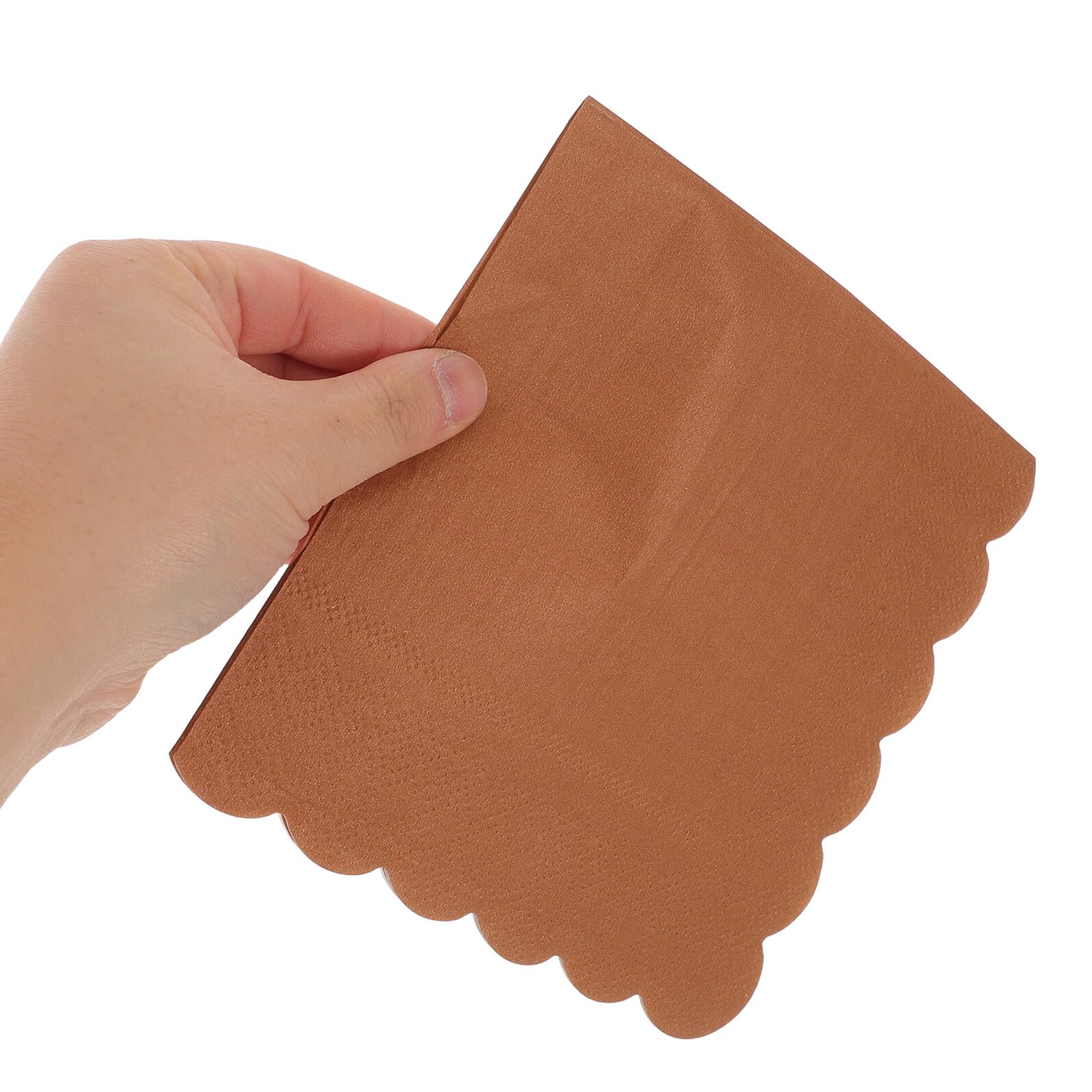 MAGICLULU Servilletas de Cena Desechables Kraft Marrones Festoneadas 100 Unidades Papel Absorbente para Fiestas Bodas Restaurantes y Eventos Sociales