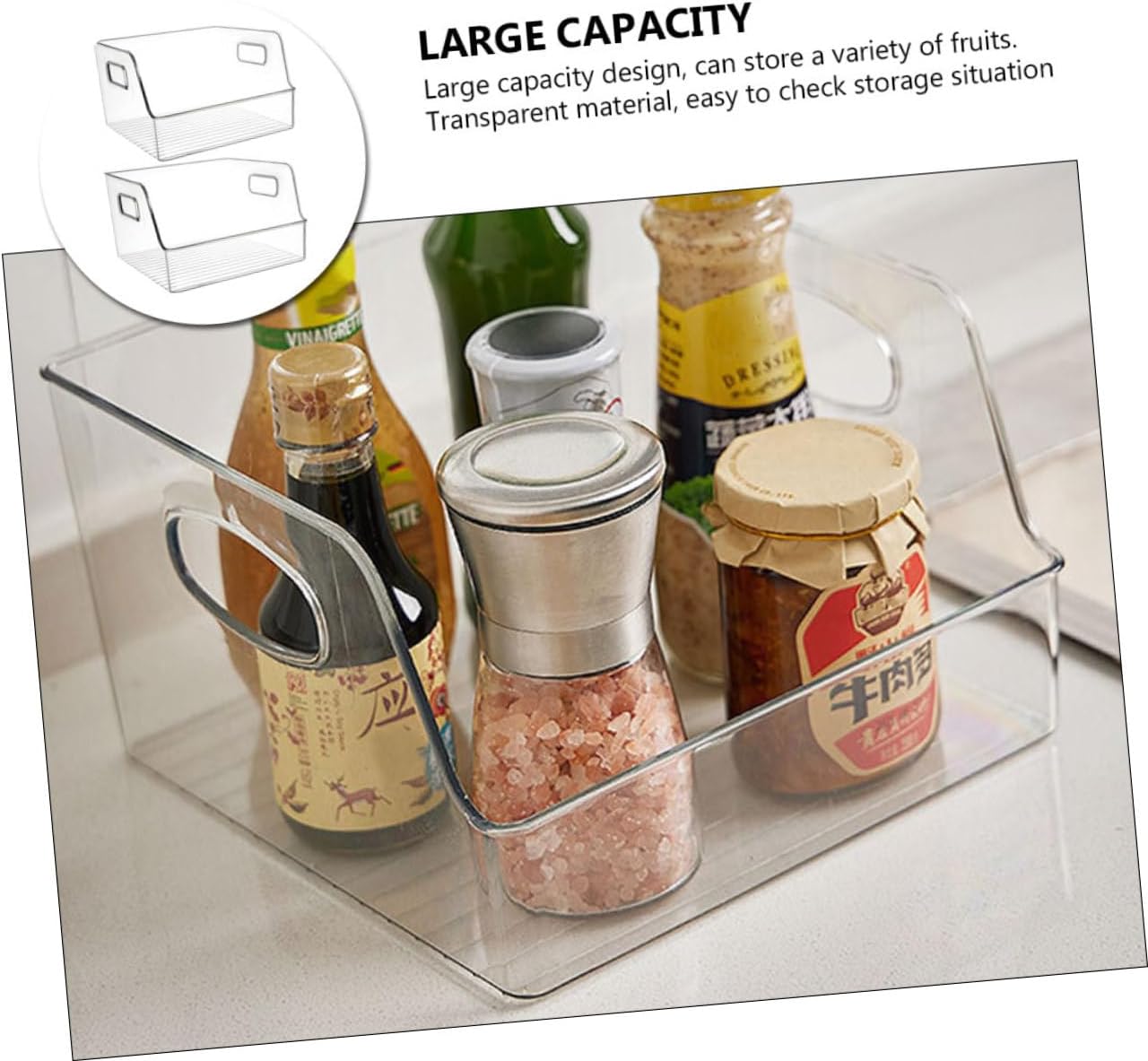 KICHOUSE Fridge Organizer for Bread Storage and Fruit Plastic Seasoning Holder Kitchen Fruits Rack