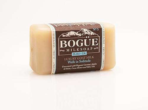 Jabón de leche de cabra de lujo hecho a mano - N.5 walk in Solitude - Sin perfume con coco orgánico, jojoba y manteca de cacao