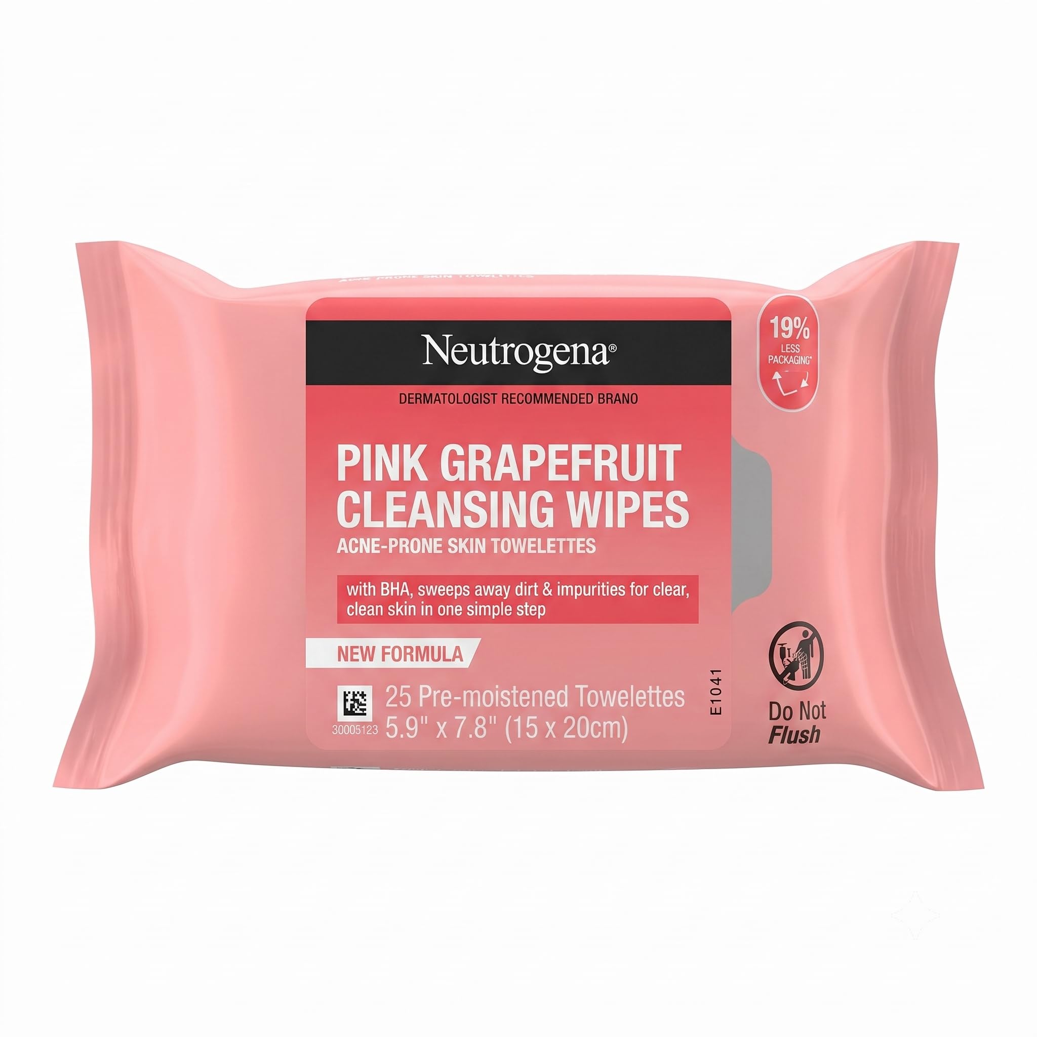 Neutrogena Pink Grapefruit Oil-Free Cleansing Facial Wipes Twin Pack, 25 Count Each (50 Total Wipes), Acne-Prone Skin Makeup Remover Towelettes with BHA, Deep Cleansing & Oil Control-picture-26