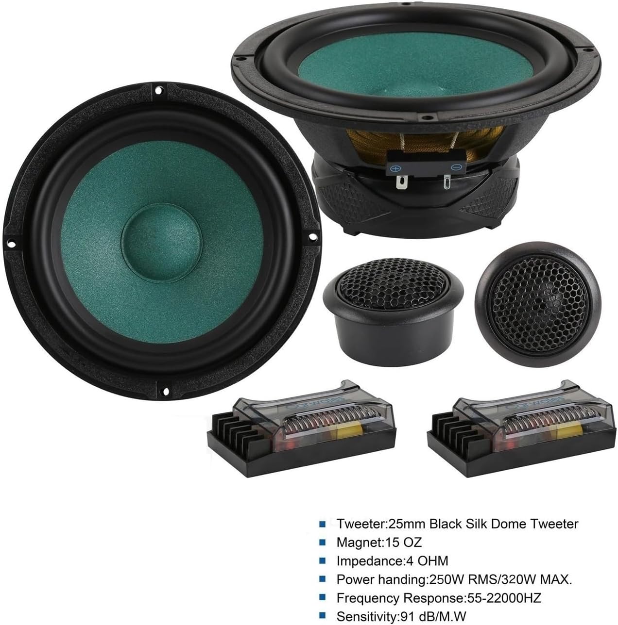 2ウェイスピーカーセット ツイーター・ウーファー 大口径ウーファー 2