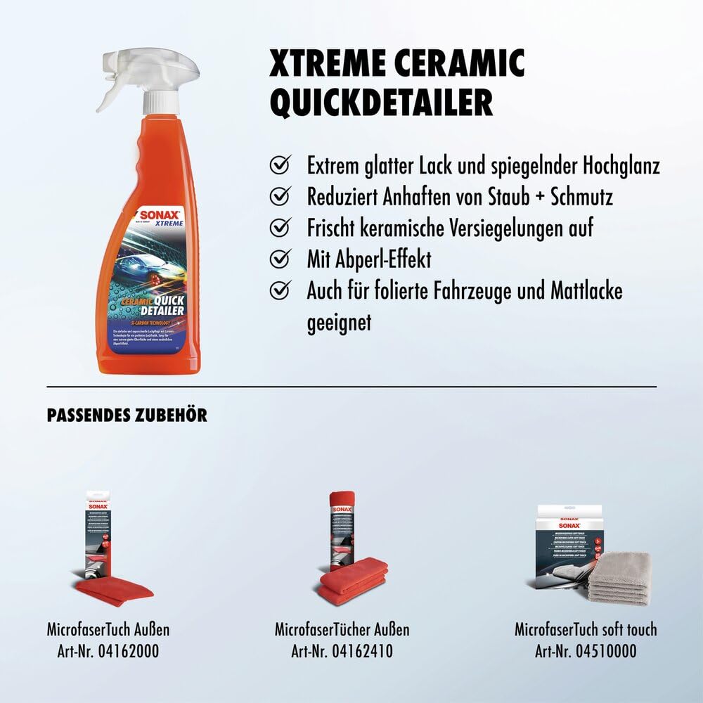 SONAX Xtreme Ceramic QuickDetailer (750 ml) superschnelle Lackpflege mit Ceramic-Technologie für EIN perfektes Lackfinish und Extreme Glätte | Art-Nr. 02684000 - 3
