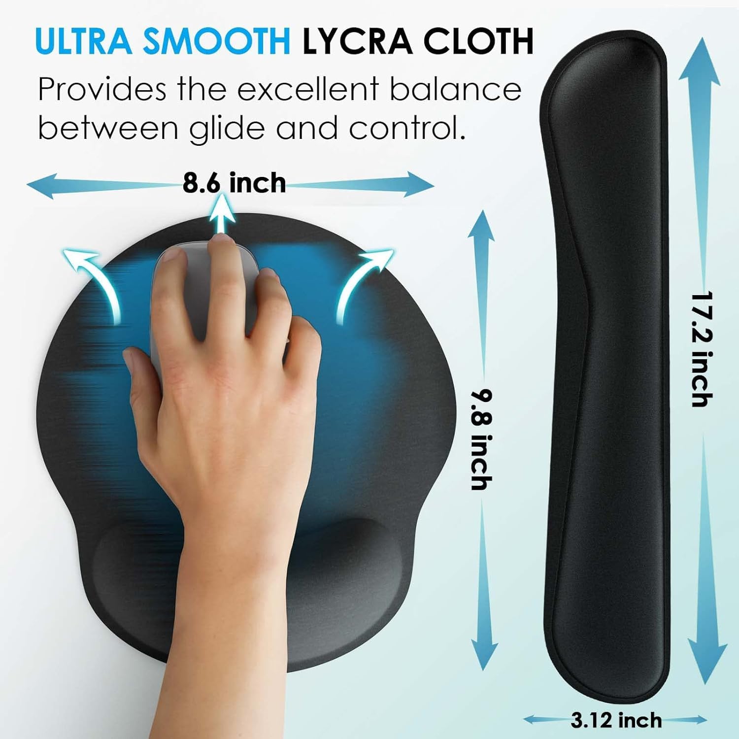 3 in1 Desk Mat, Mouse Pad and Keyboard Wrist Rest,Gaming Mouse Pad & Keyboard Wrist Rest Support for Desk, Office, Home,Memory Foam Wrist Pad, 27.5x12 inch (Mouse Pad & Keyboard Wrist) 4