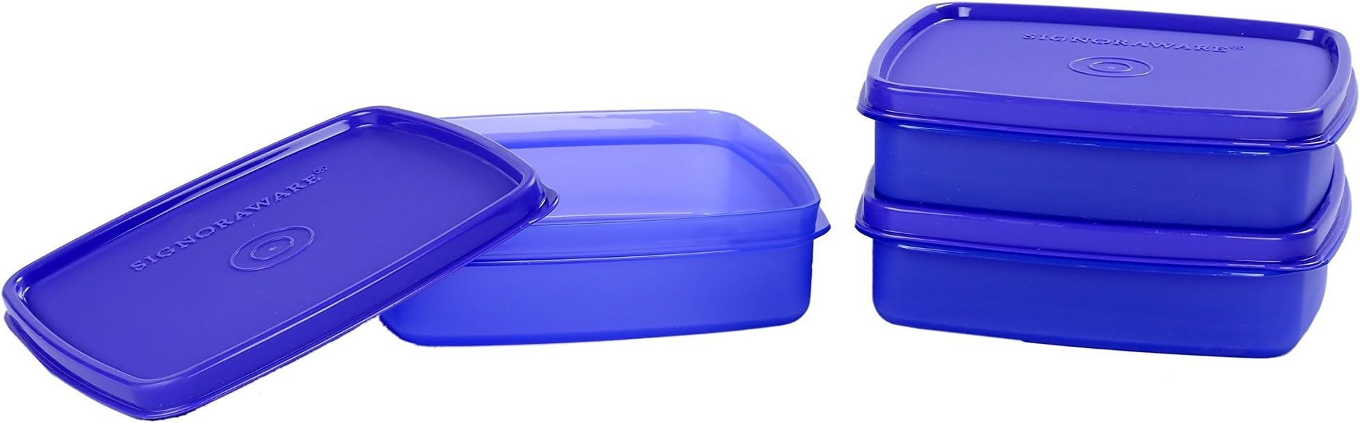 Signoraware Smart N Slim Plastic Lunch Box Set, 350ml, Set of 3, Deep Violet