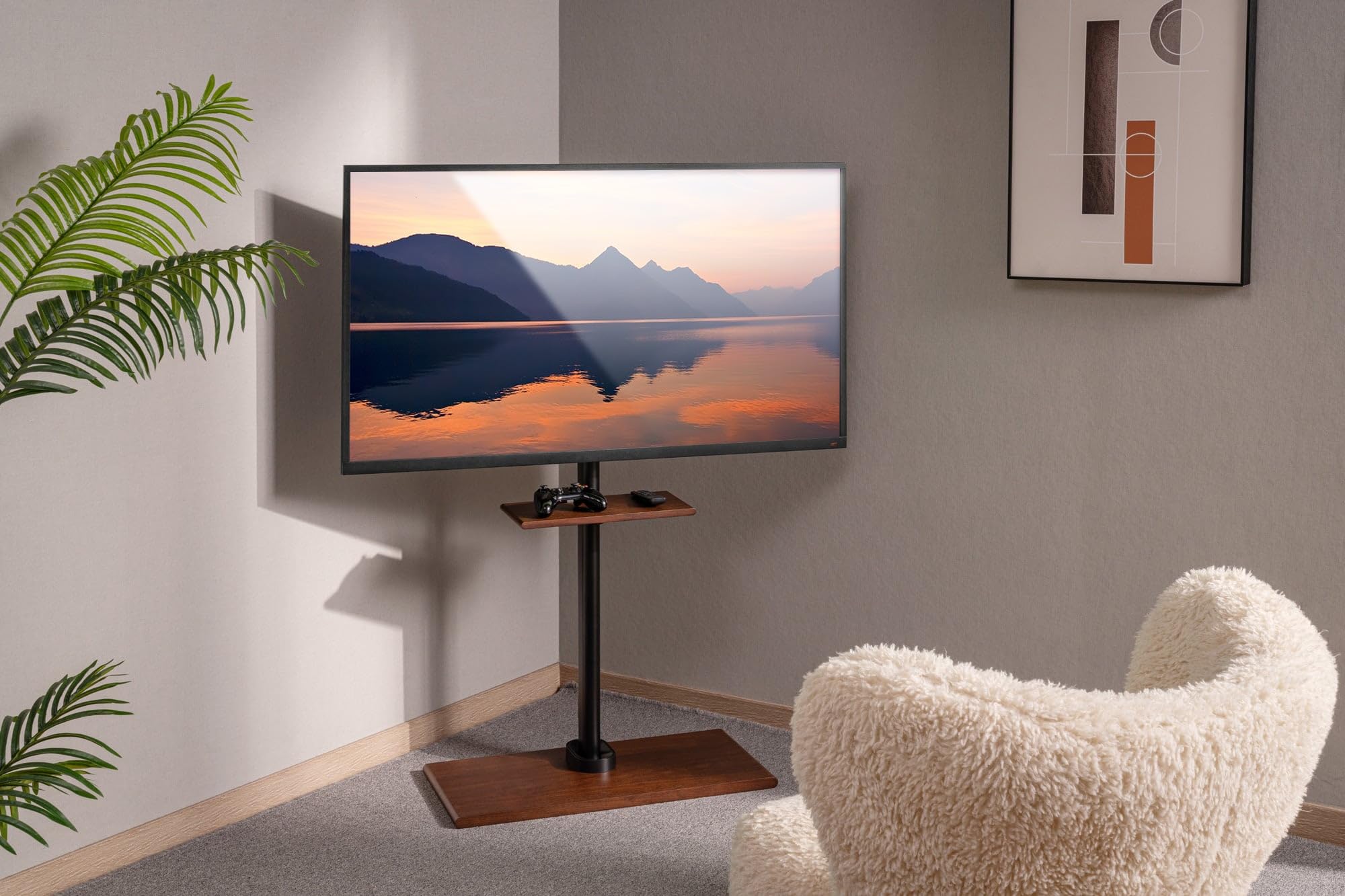 Techly 366976 Supporto da Pavimento per TV LCD/LED/Plasma da 23" a 55" Nero