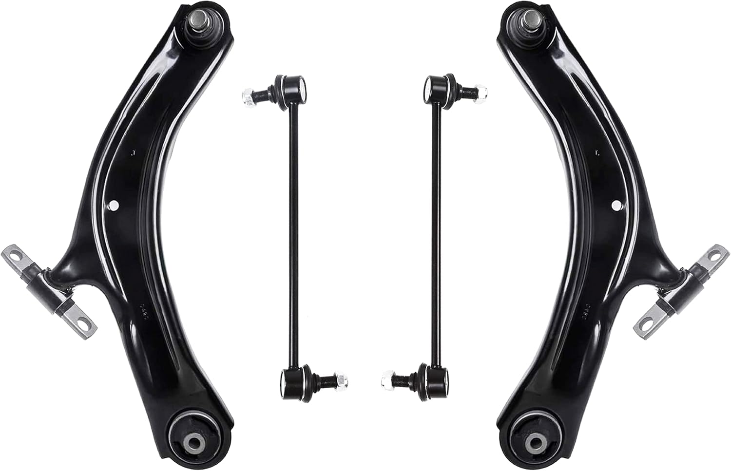 PartsW - 4 Pc Suspension Kit - Front Lower Control Arms & Stabilizer Sway Bar Links - Fits Nissan Rogue (2008-2013) All Models & Nissan Rogue Select (2014-2015) All Models