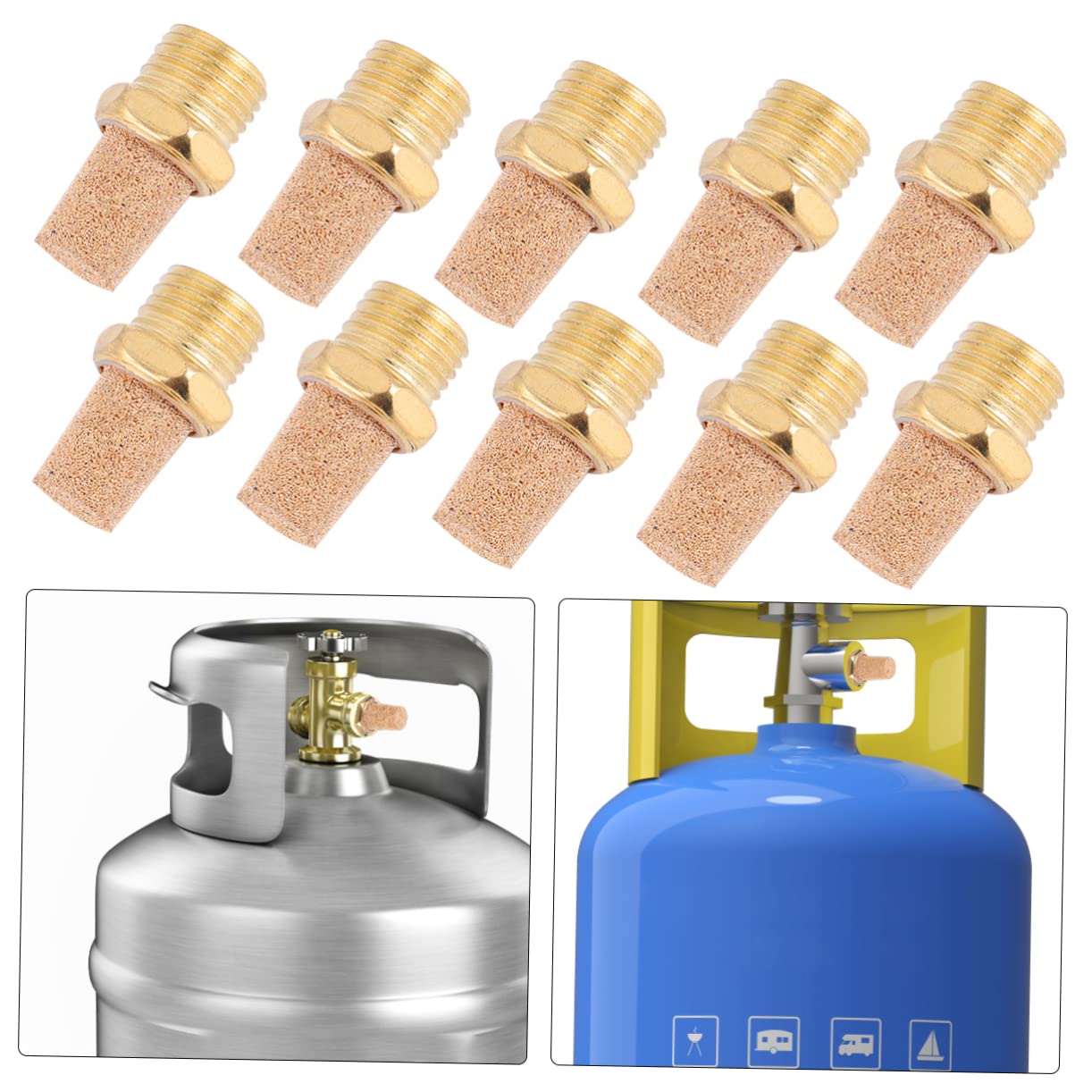 Healeved 30pezzi Silenziatori Pneumatici Ottone Per Valvole Diffusori Di Aria e Rumore Accessori Per Compresse e Attrezzi Pneumatici