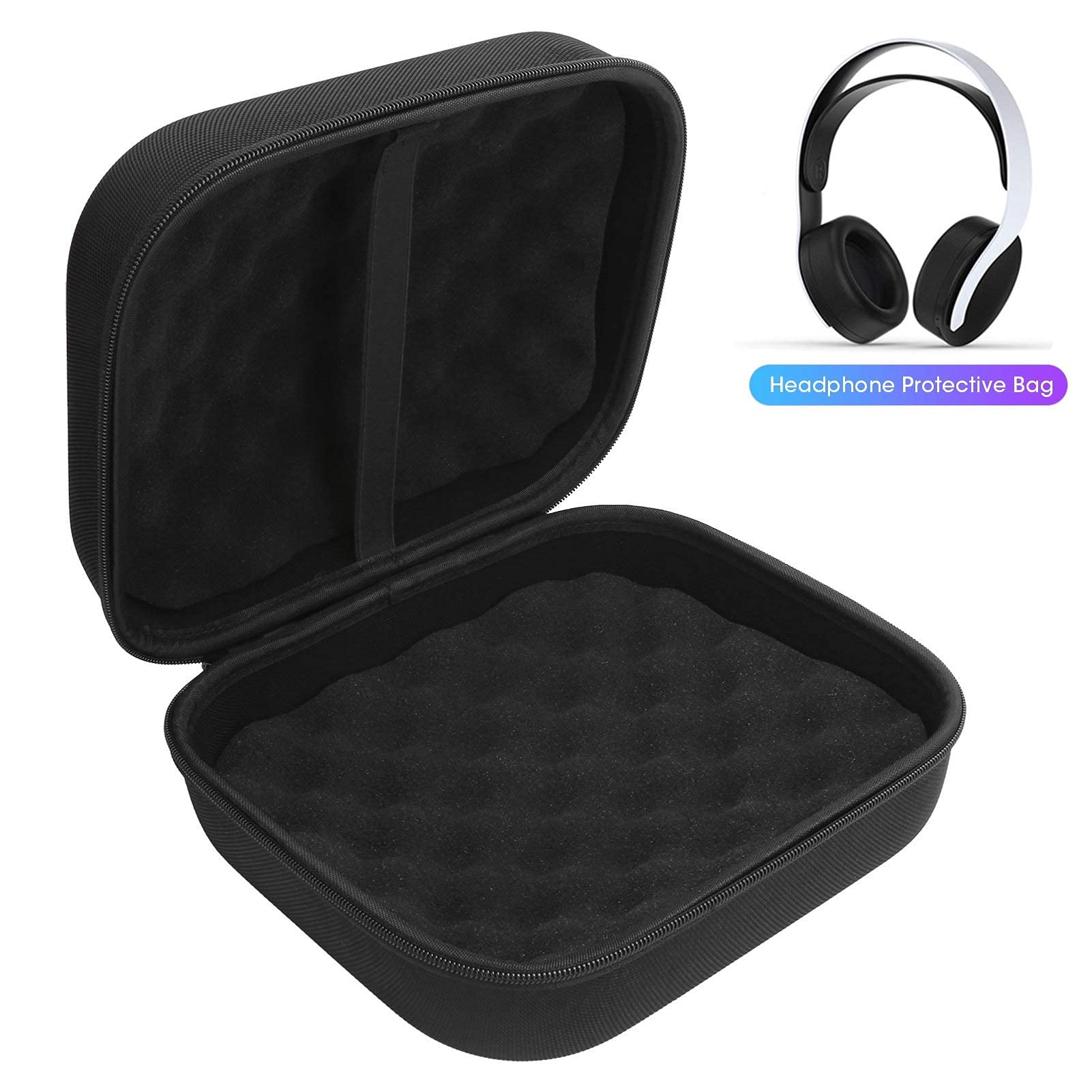 Mxzzand Funda Protectora para Auriculares confiable Resistente al Desgaste Esponja Fresca de Doble Cara Cremalleras Suaves Estuche para Auriculares de Nailon para Sony PS5 Pulse