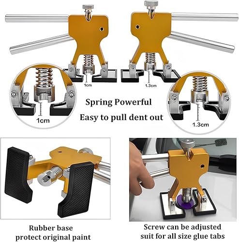 Miniatura 5 de GLISTON Kit de reparación de abolladuras sin pintura para bricolaje, 89 piezas, herramientas para extractor de abolladuras, martillo deslizante para