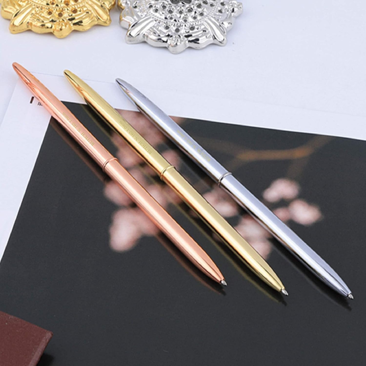 Replacement Wedding Signing Pen Guest Book Pen for Wedding Bridal Engagement Valentine's Day Signing Pen Holder, Gold 6 Pcs… image 3