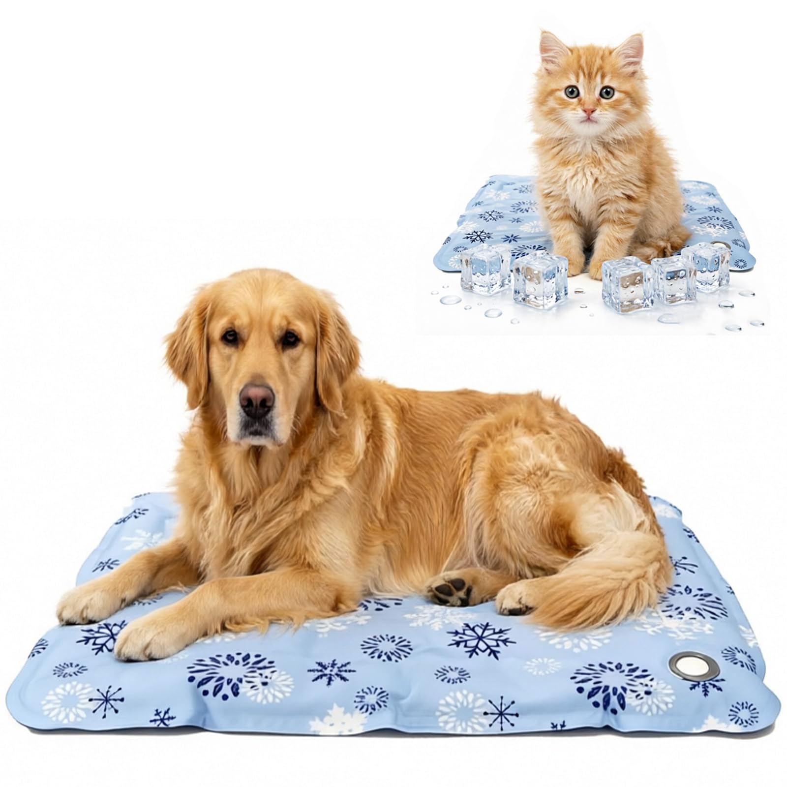 1 Dog Cooling Pad & Cooling Pad for Cats, 50x60CM Foldable, Water-Resistant