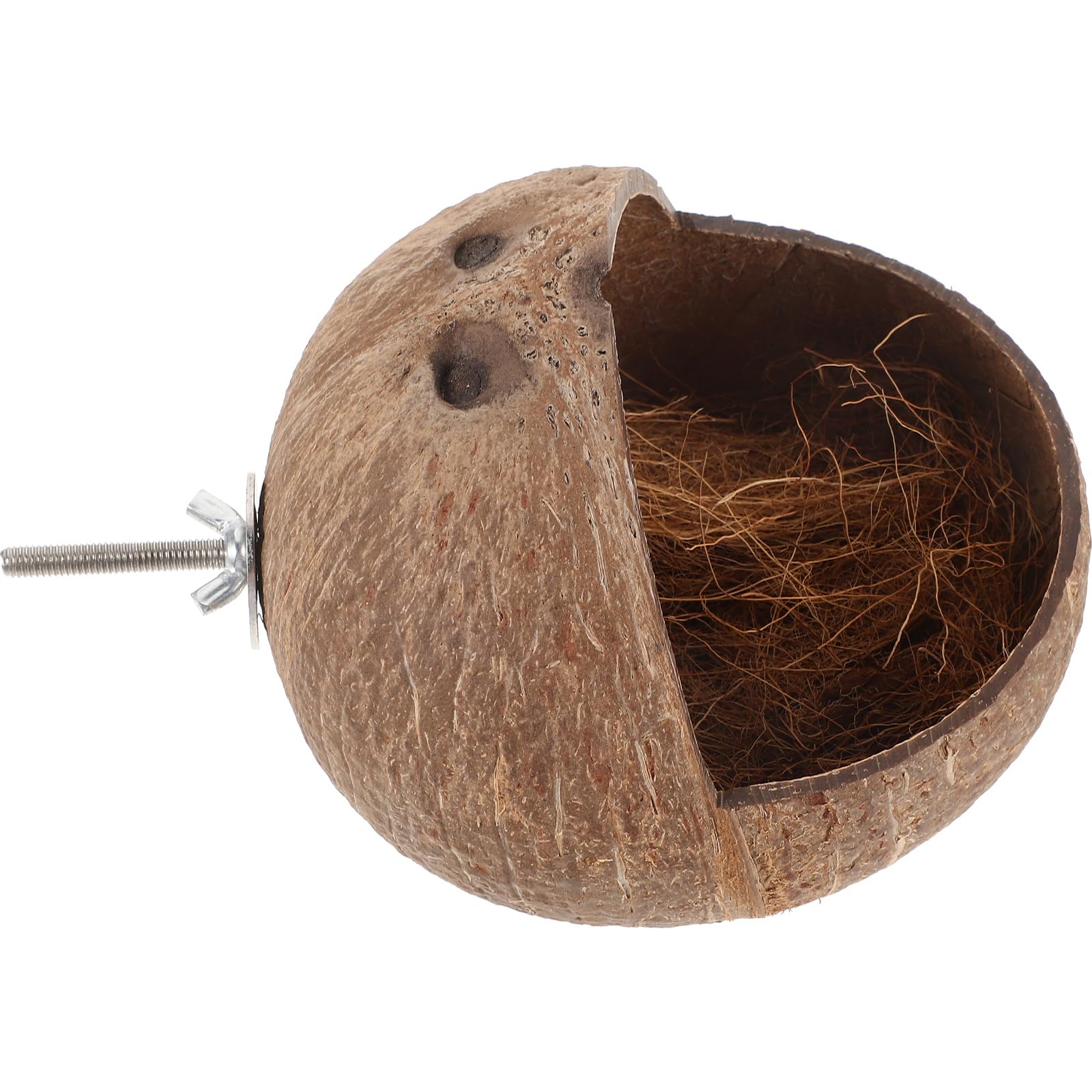 Kisangel Coconut Shell Nest Coconuts Parrot House Bird Nests for Cages Bird Bed for Cage Crafted Parrot Nest Breeding Nest Decorative Bird House Sleeping Bird Bed Outdoor Bird House