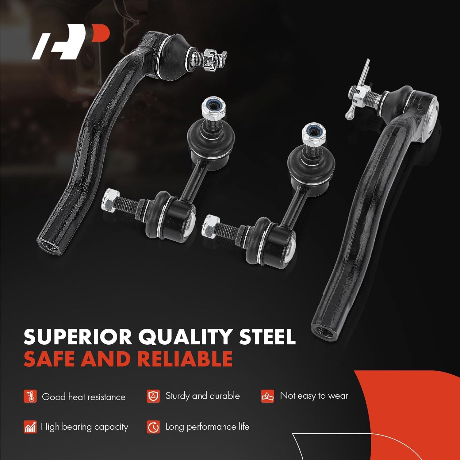 A-Premium Set of 4, Front Sway Bar Link & Outer Tie Rod End, Compatible with Honda Civic 2006 2007 2008 2009 2010 2011