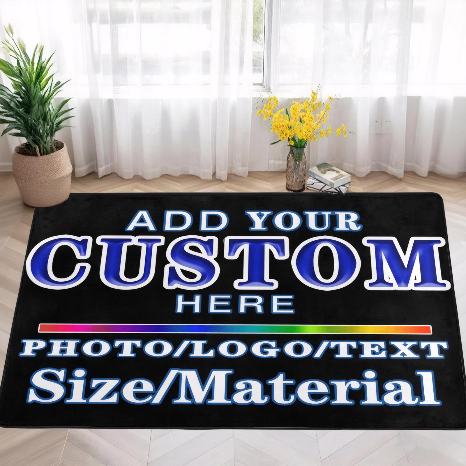 Custom Rug Personalized Door Mat Add Photo Logo Text Size Material Custom Carpet Anti Slip Washable Area Rugs