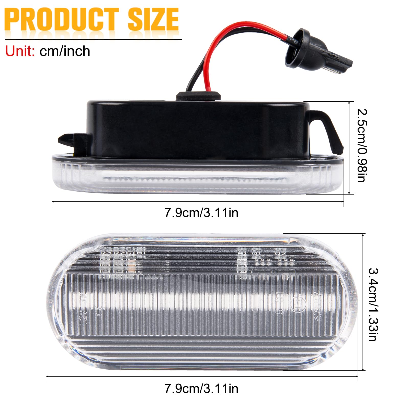 LED kierunkowskazy światła pozycyjne boczne dla VW Amarok Caddy Golf Polo Sharan MK2 MK3 MK4 Fox Jetta Lupo Passat Transporter T5 Up Vento SEAT/Ford, kierunkowskazy z funkcją Canbus bez