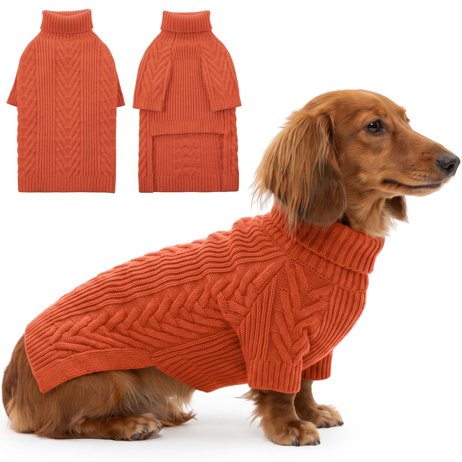 ASENKU Dog Sweater for Medium Dogs, Warm Knit Dog Sweater for Dachshund — image 1