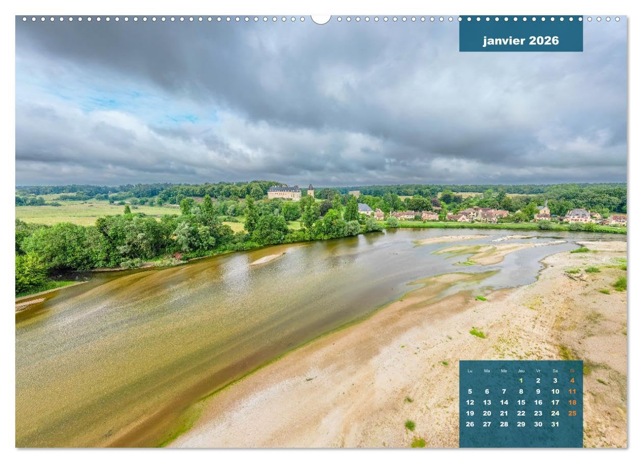 Le Berry secret, le Cher vu du ciel (Calendrier mural 2026 DIN A2 vertical), CALVENDO calendrier mensuel: Découverte aérienne du sud du Cher
