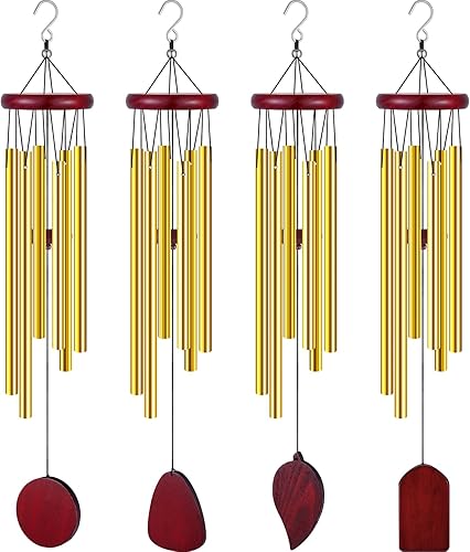 Tatuo 4 carillones de viento conmemorativos de madera de 28 pulgadas, de condolencia, regalo de condolencias para el día del padre, pérdida de un