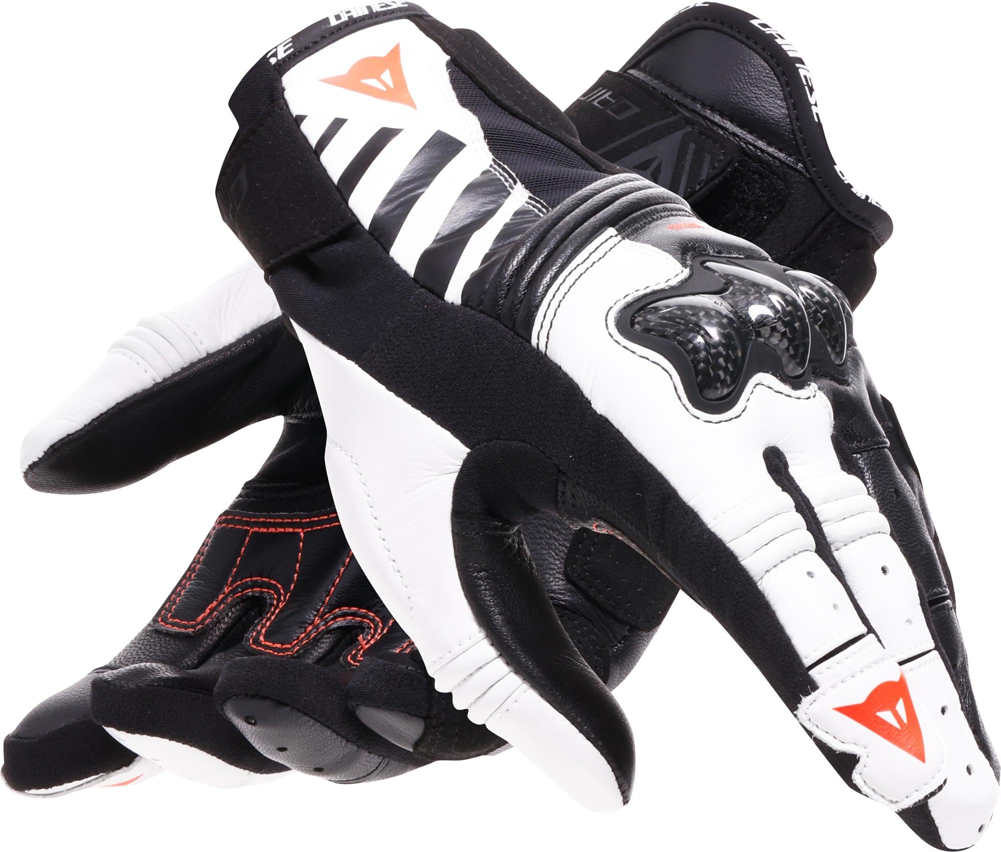Dainese Reacto Carbon Short Gloves Wmn - Guanti Moto Corti Donna in Pelle con Protezione Nocche in Carbonio e Imbottiture Palmo e Dita Smart Touch Donna