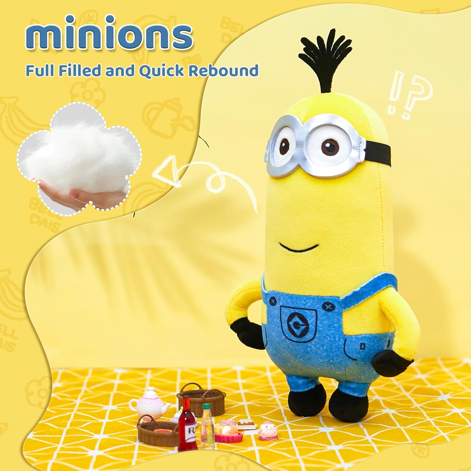 (2 Pack) 10" Minions Stuffed Animals Plush Toys (Kevin) + Travel Neck Pillow with Eye Mask for Airplane Car and Home