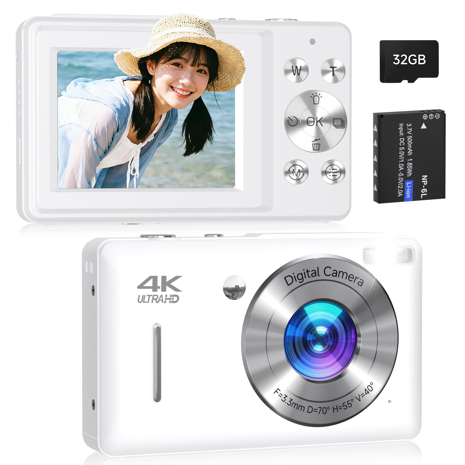 Amazon | デジカメ コンパクトカメラ 初心者向け FHD1080P動画 4400万