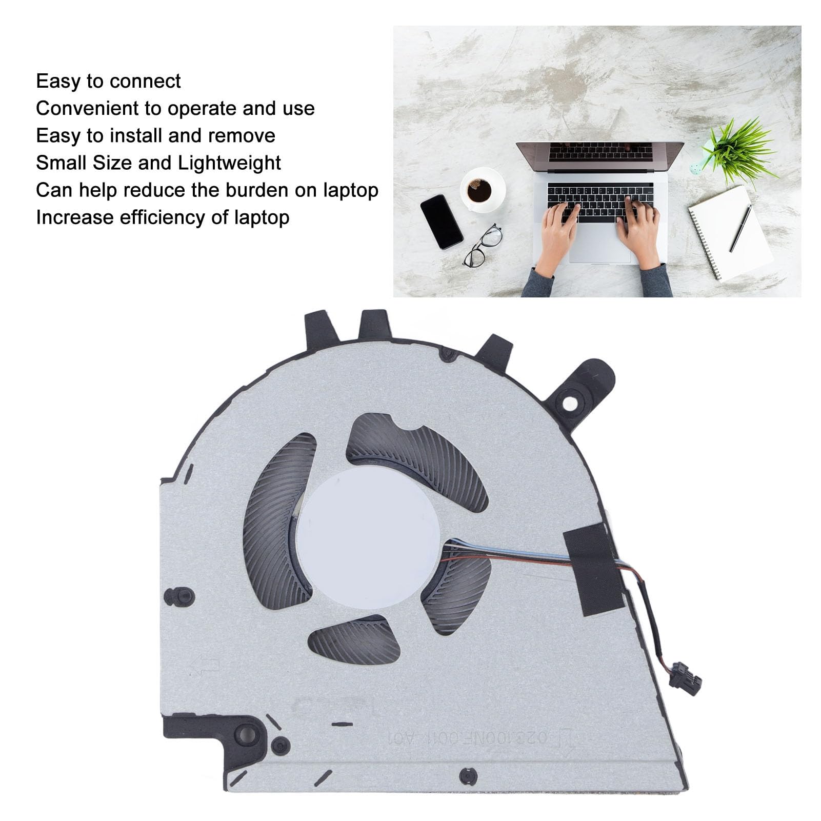 Goshyda Ventola di Raffreddamento per Laptop dell Vostro 15 7510 16 7610, Ventola di Raffreddamento CPU GPU, Ventola di Raffreddamento Interna per Notebook con Connettore di (GPU)