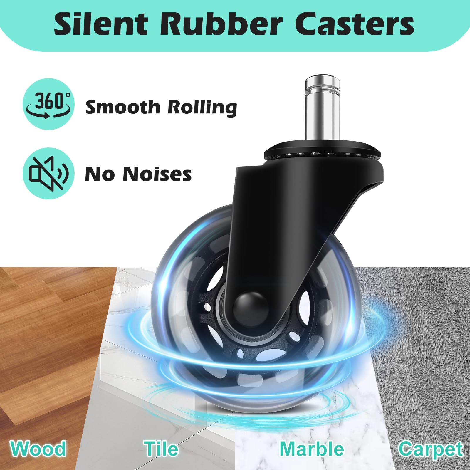 Taburete ergonómico con ruedas – Cojín de asiento de cuero más grueso mejorado, corrección de postura saludable, deslizamiento suave y sedoso, taburete ajustable con ruedas para masaje médico de salón 5