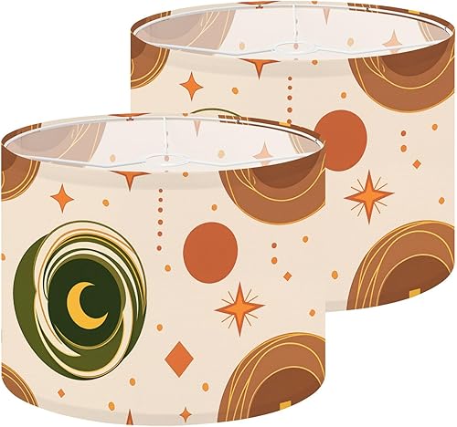 Miniatura 18 de Drum Lamp Shade mid century atom retro 70s vintage Abstract Geometric Circles Lampshade for Floor Lamps Table Lamps Pendant Light 13"x10"