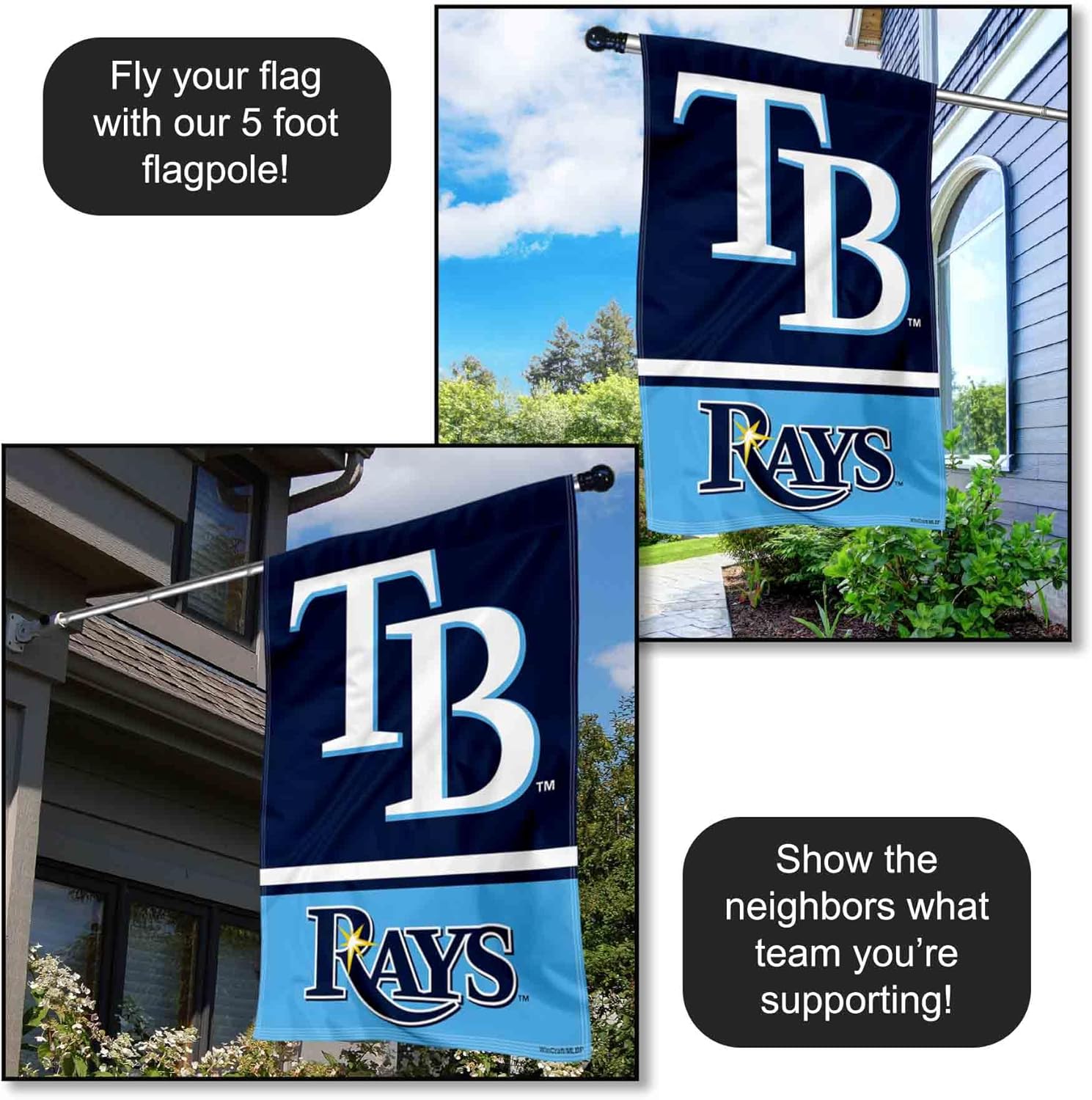 Tampa Bay Rays Double Sided House Flag