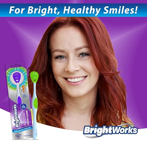 Miniatura 3 de Limpiador de lengua (paquete de 3) con raspador suave de mejillas. Cabezal de dos caras con limpieza de doble acción para un aliento fresco.