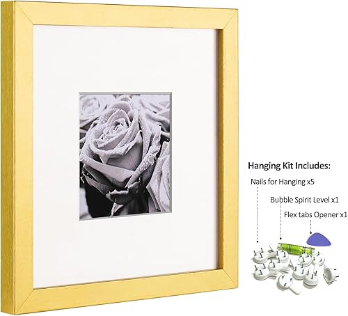 Vista 112 de Yaetm Portarretratos de 12 x 12 pulgadas con paspartú para fotos de 8 x 8 pulgadas, juego de 9 marcos cuadrados de 12 x 12 pulgadas, marco blanco