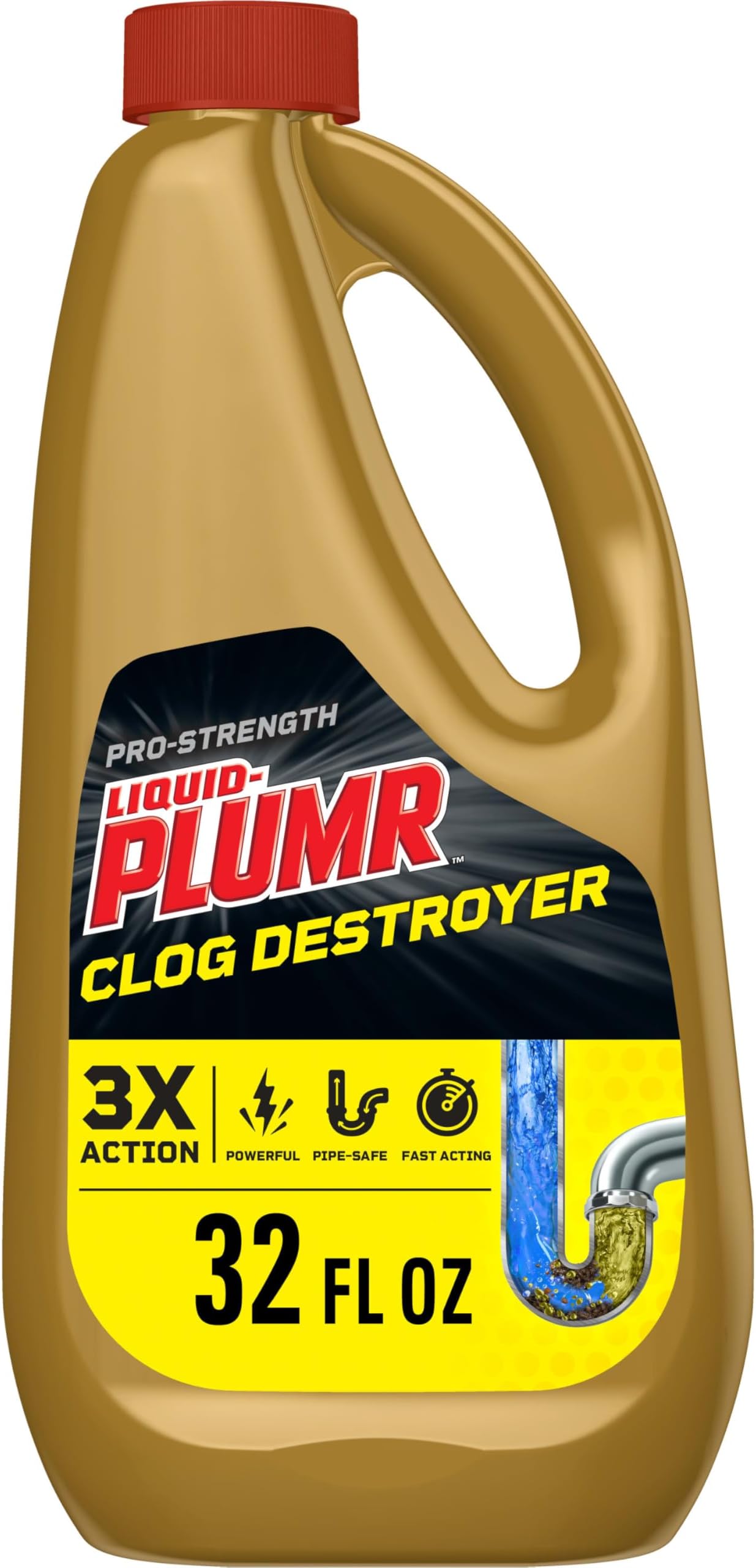 Liquid-Plumr Pro-Strength Clog Remover, Full Clog Destroyer, 32 Fluid Ounces