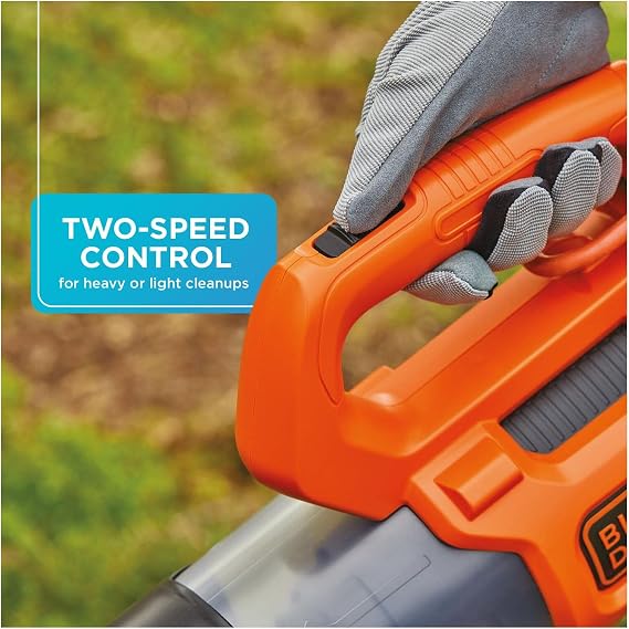 BLACK + DECKER Electric Leaf Blower, Hand Held Blowers for Lawn Care, Up to 450 CFM and 140 MPH Power, Axial, Lightweight, Corded (BEBL750)
