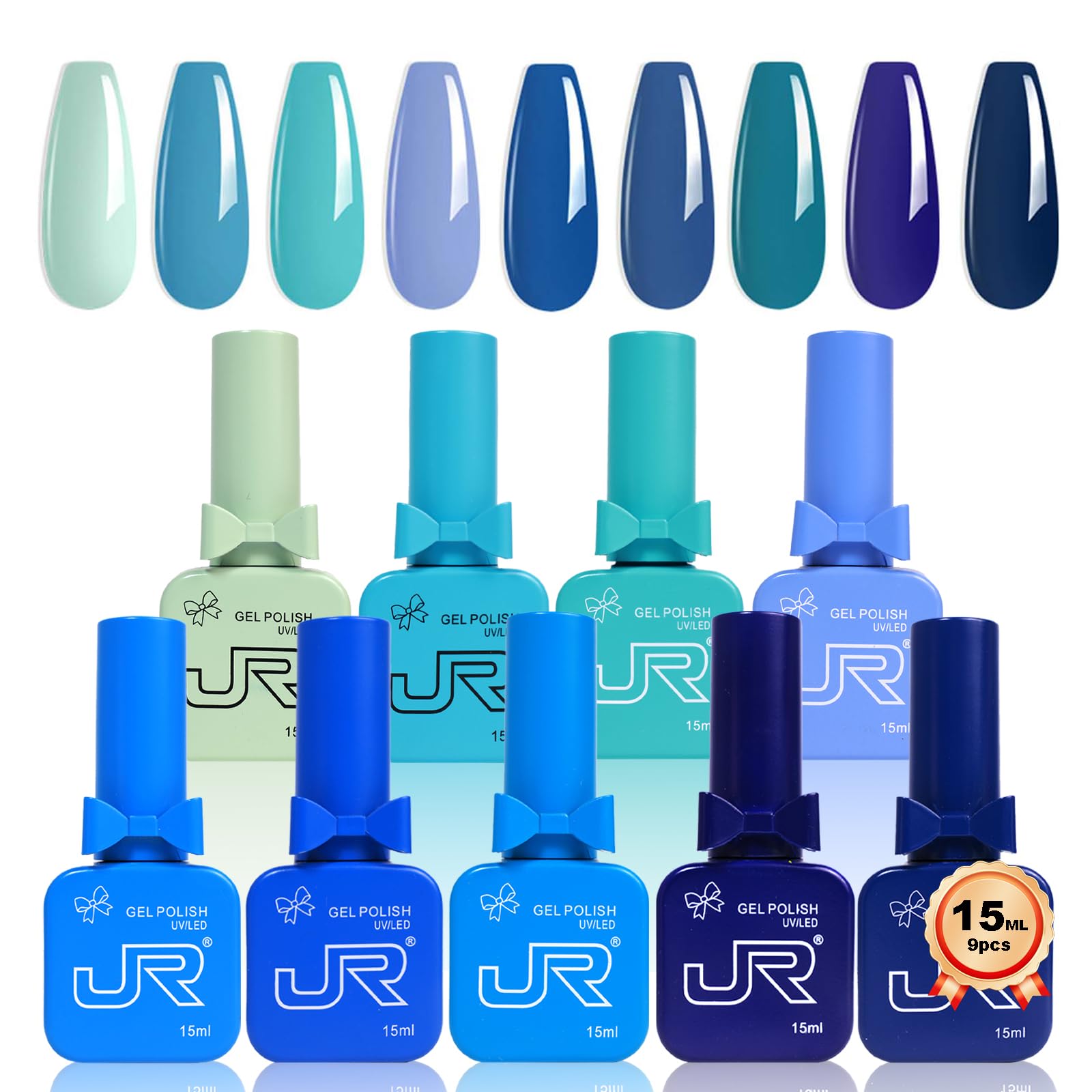 Amazon.com: JR 9 PCS 0.5oz Nail Gel Polish Set Same Color Same