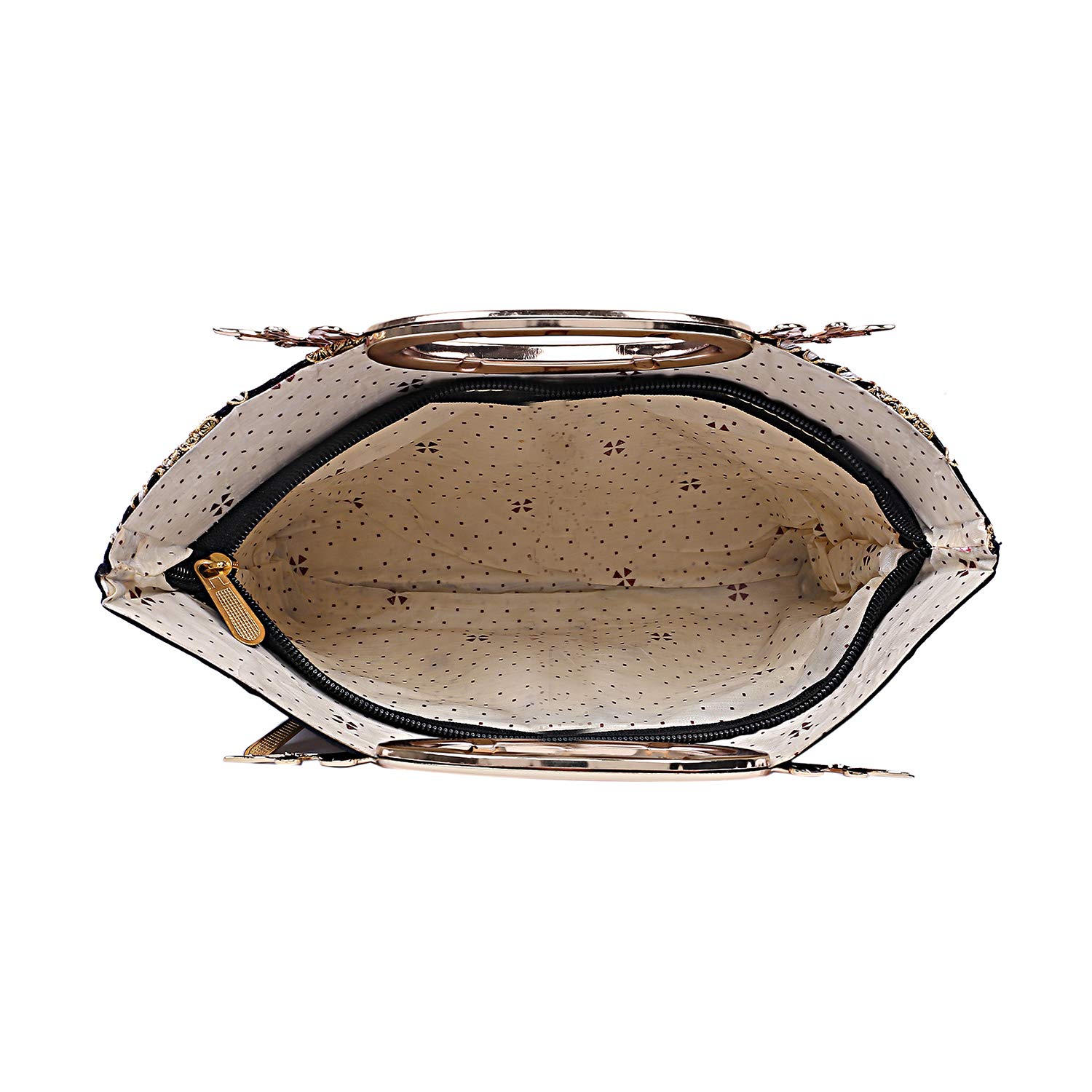 Kuber Industries Silk Clutch Ladies Handbag (Black) -CTKTC8784 - Image 5 thumbnail