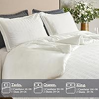 Vista 102 de satisomnia Queen Comforter Set Grey, Soft Seersucker Comforters Queen Size Bed, 3 Pieces Lightweight Down Alternative Bedding Comforter Full Sets