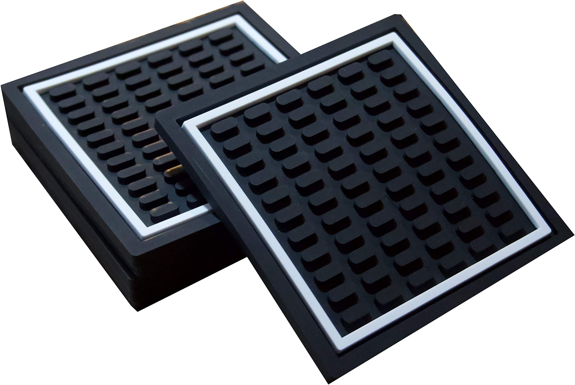 Highball & Chaser Coasters, (6 Pack) 4x4 inches. Durable and Stylish Bar Mat for Spills, Service Mat for Coffee, Bars, Restaurants CounterTop Dish Drying Mat, Glass Drying Mat (6 Pack)