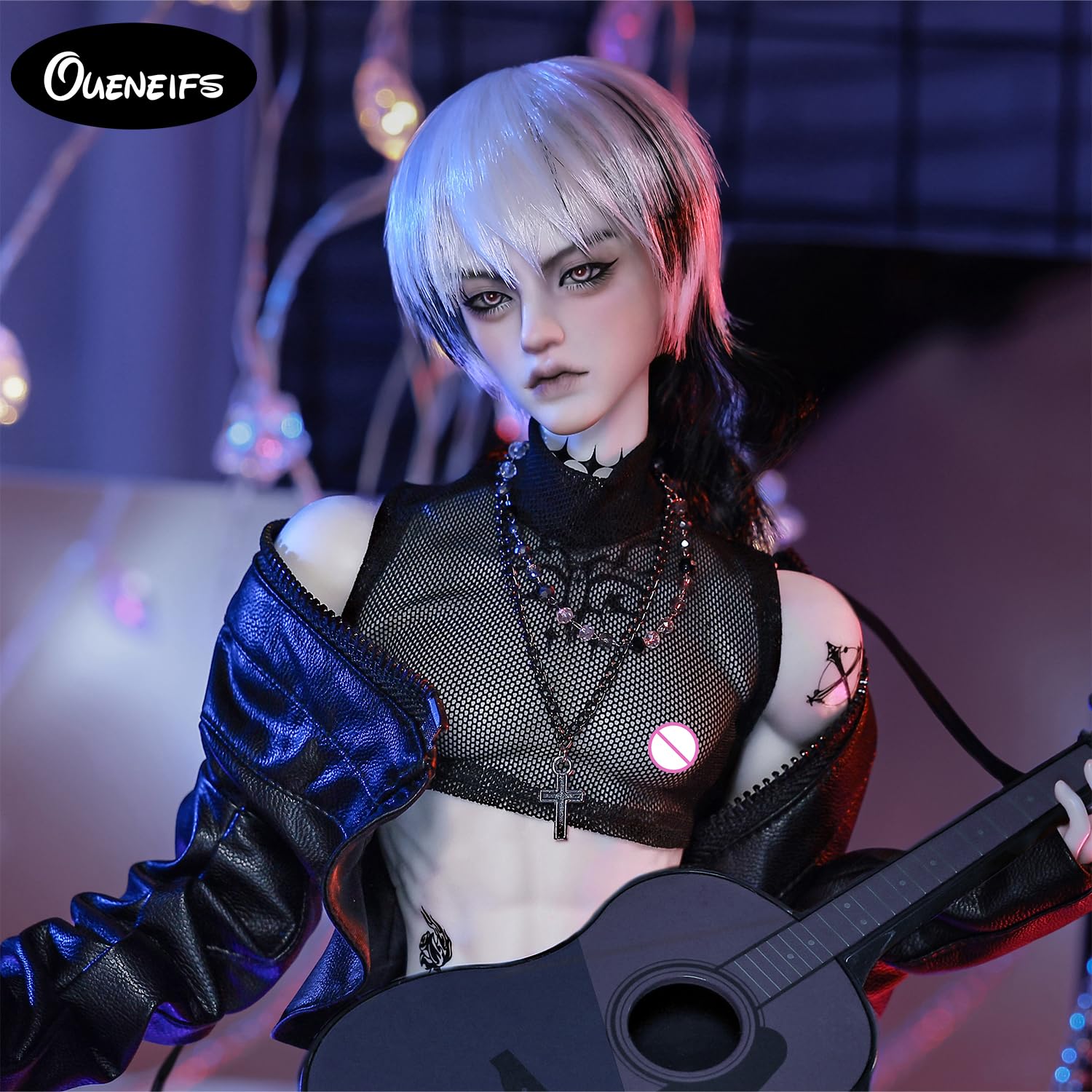 1/4 Acebjd Bjd Puppe Bassist Punk Rock Band Modern Fashion Hip-Hop Street Style Fullset Harz Spielzeug für 15+ Jahre alt