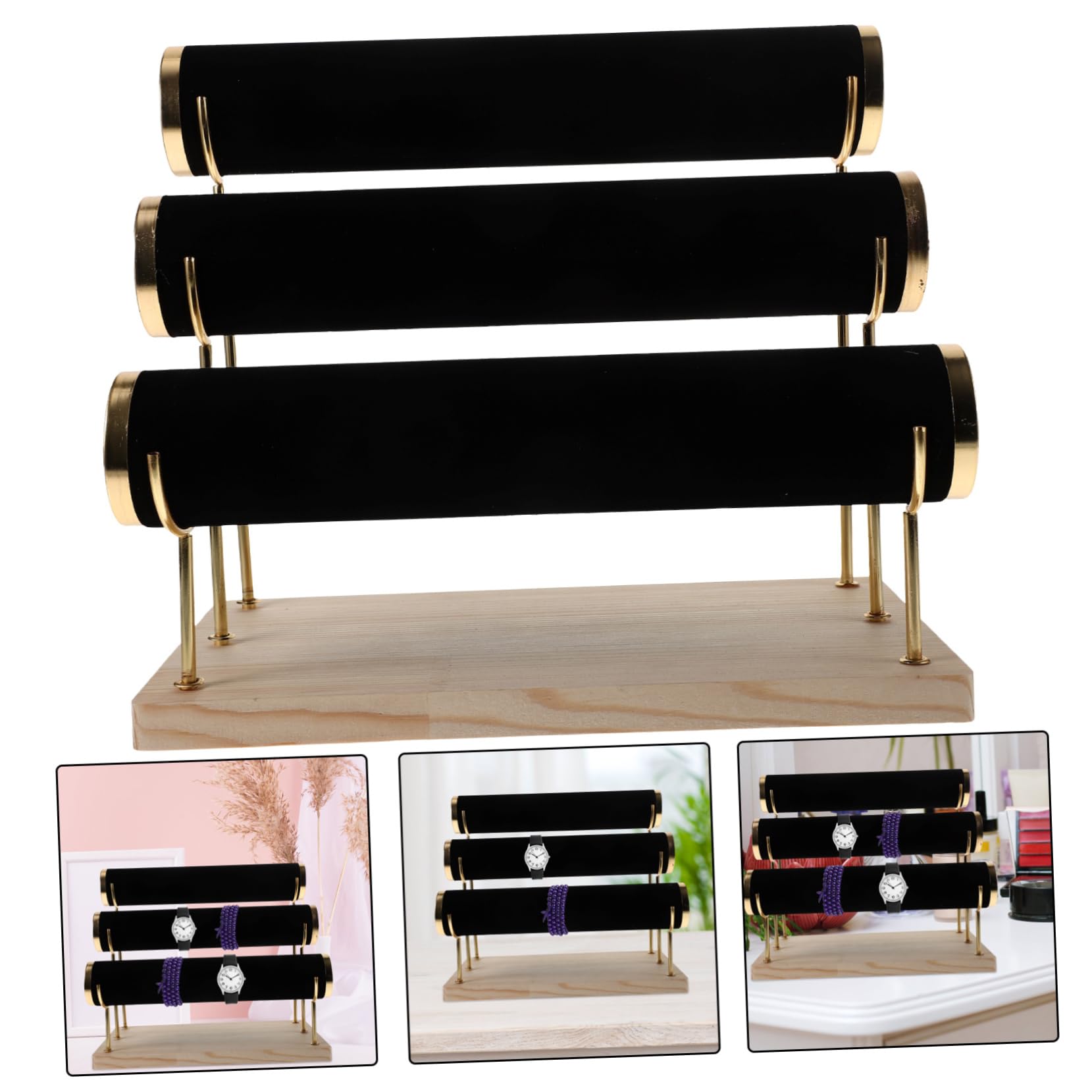 Uchwyt na bransoletkę do zegarka pulpit stojak na bransoletkę prezentacja organizer na bransoletkę stojak na biżuterię stojak na zegarek domowy/205/232(Black)