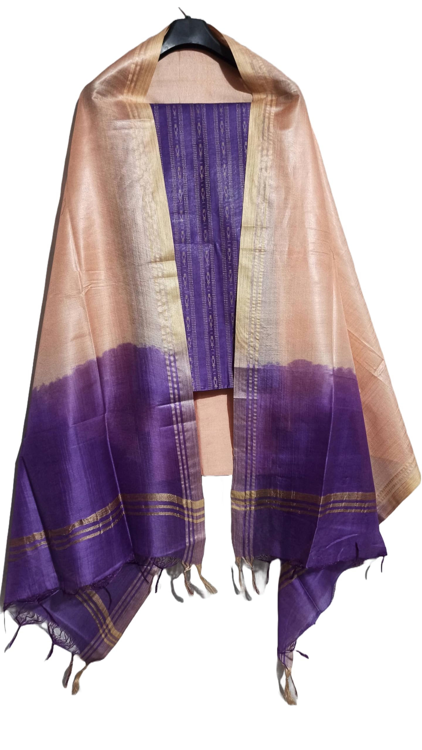 HAIDER ALI Handloom Semi Tussar Silk Unstitched Suit Set for Women with Dupatta | Salwar Suit Dress Material for Women & Girls | Top - 2.5 Mtrs, Bottom - 2.50 Mtrs & Dupatta - 2.3 Mtrs__1