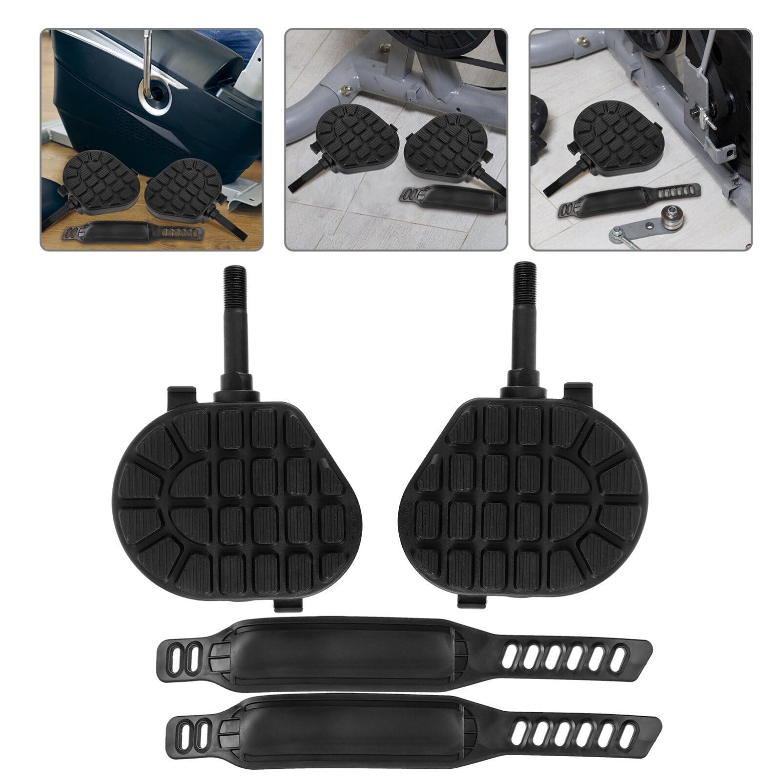 Pedales para Bicicleta de Fitness de Interior con Correas, 1 Juego