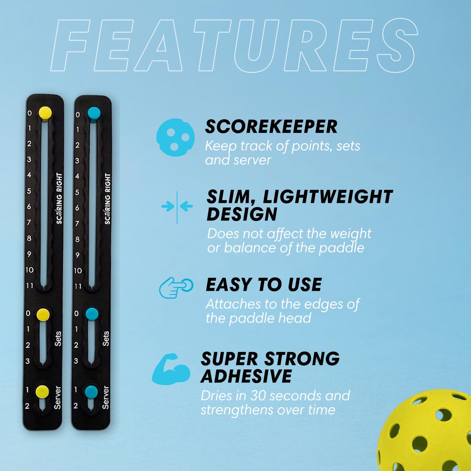 Scoring Right Portable Pickleball Scorekeeper Set of 2 Small Scoreboard 3.2g